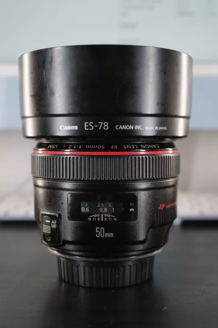 Canon EF 50mm f/1.2L USM Lens in Good Condition. Read description.