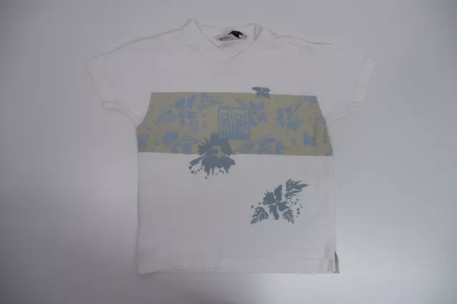 Christian Dior Boys Vintage T Shirt Top Age 8 Yrs White Logo Print Short Sleeve