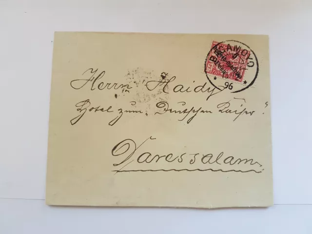 DOA Deutsch Ostafrika Brief mit Mi. Nr. 8 a Geprüft Stempel Bagamoyo 15.2.1896