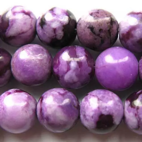 8mm Faux Charoite Ronde Perles Lâches Strand 15,5 Pouces