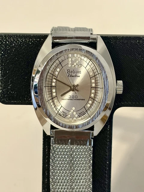 Vintage Bolivia Electra 360 Ladies Watch Silver Tone Runs Southwestern Butterfly Cool Vintage Bolivia Electra 360 Watch Anti Magnetic Shock  main image 3