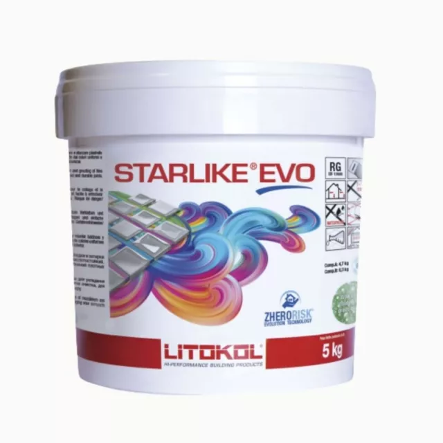 Litokol Starlike Evo 100 Bianco Assoluto Blanco Resina Epoxy Pegamento Fuga 5kg