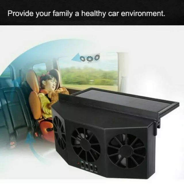 NEW Solar Car Cooling Fan Air Circulation Smoke Exhaust Fan Car Ventilation Fan