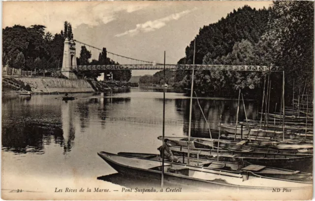 CPA AK Creteil Les Rives de la Marne-Pont Suspendu, a Creteil FRANCE (1282360)