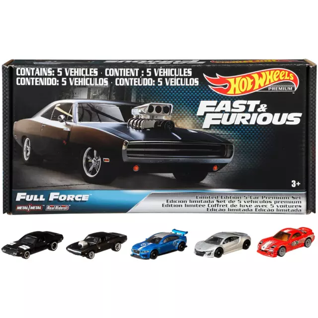 Hot Wheels Set di 5 Auto Veicoli Fast & Furious Edizione Limitata Premium Mattel
