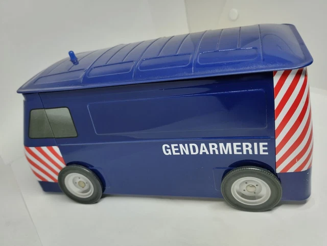 BOÎTE À BISCUITS Vide Véhicule Police Peugeot J7 Métal Décoration Collection EUR 25,00 - FR