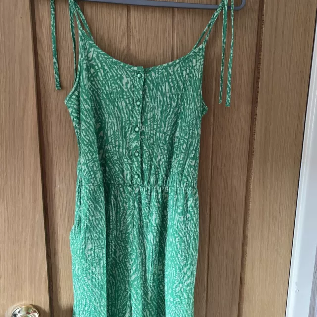 Green Next 3/4 Leg Jumpsuit with tie straps Size 8