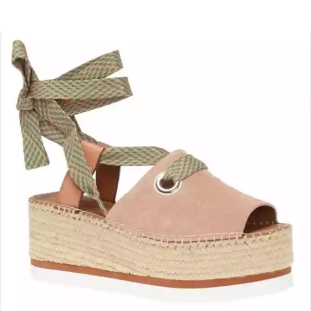 See By Chloe Glyn Wrap Espadrilles Platform Sandal Normcore Size 10 NEW