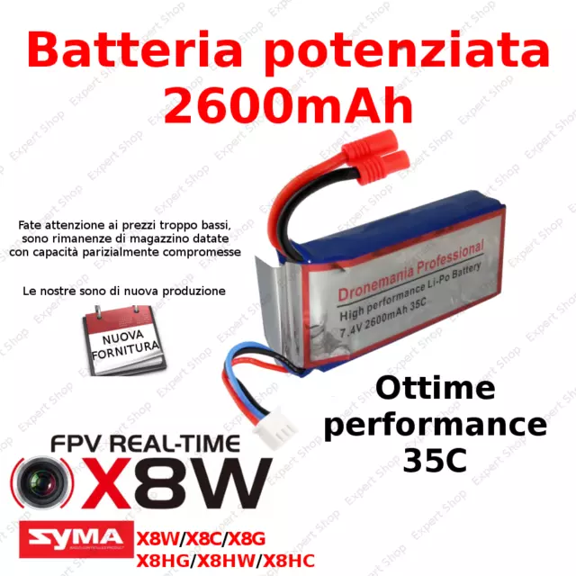 Drone SYMA X8W  HEADLESS NUOVO MODELLO foto video HD microSD batteria potenziata