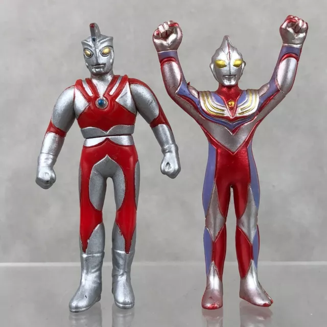 Vintage Bandai Ultraman Ace & Tiga Multi-Type Sofubi Soft Vinyl Anime Figure Lot