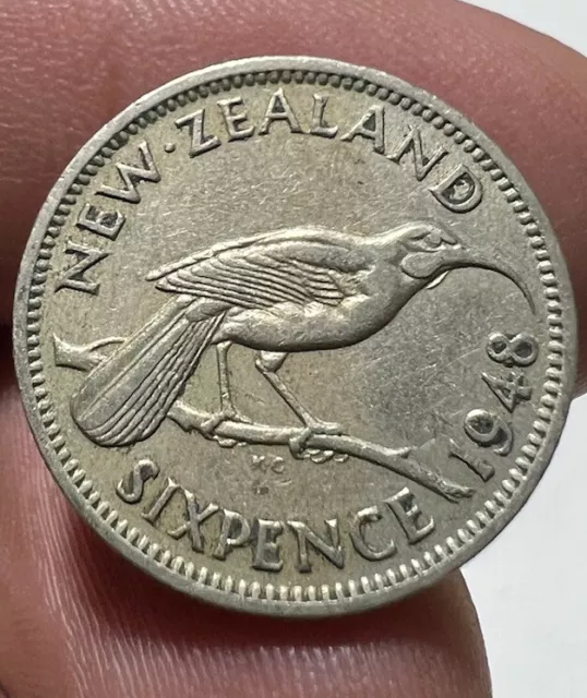 Coin New Zealand 🇳🇿- Six Pence 1948 King George #29C