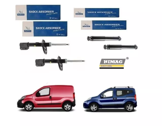 4 Ammortizzatori per Fiat Fiorino Qubo Citroen Nemo Peugeot Bipper Ant + Post