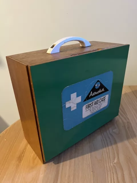 Vintage Wooden First Aid Kit Collectable Retro Film Prop
