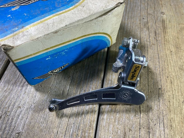 Dérailleur Avant Vintage Simplex SA 102 – Argent, Fixation Collier 28,6 Mm – Pour Pièces Ou Réparation
