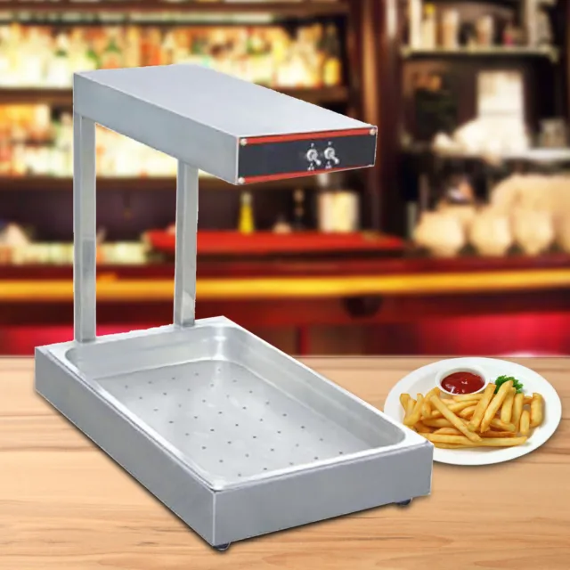 Countertop French Fries Workstation Food Chips Heat Lamp Chips Warmer 50Hz 1000W