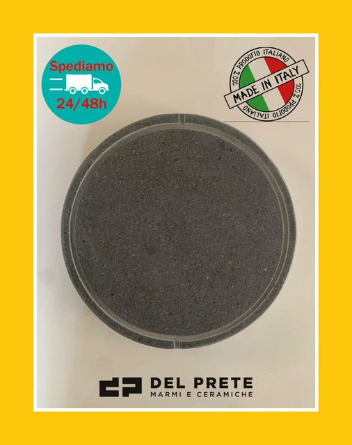 Piastra In Pietra Lavica Etnea Personalizzabile - Per Pizza E Barbecue, Made In Italy - Foto 6