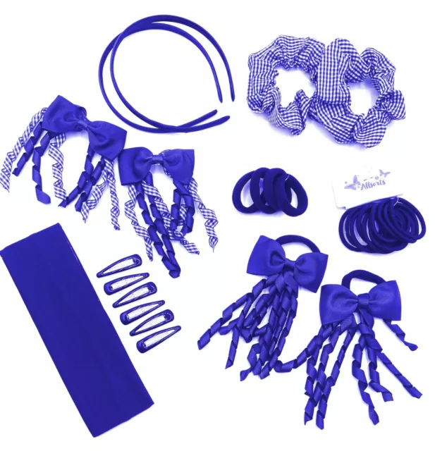 31 Piece School Hair Set School Hair Accessories Hair Clips Gingham Scrunchies