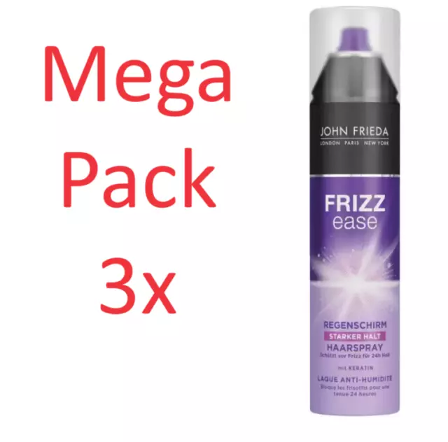 3x 250ml John Frieda Regenschirm Haarspray * Starker Halt mit Kreatin