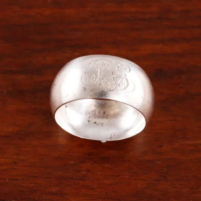 Reed & Barton Sterling Silver Napkin Ring #882 Simple Refined Monogram Rtg