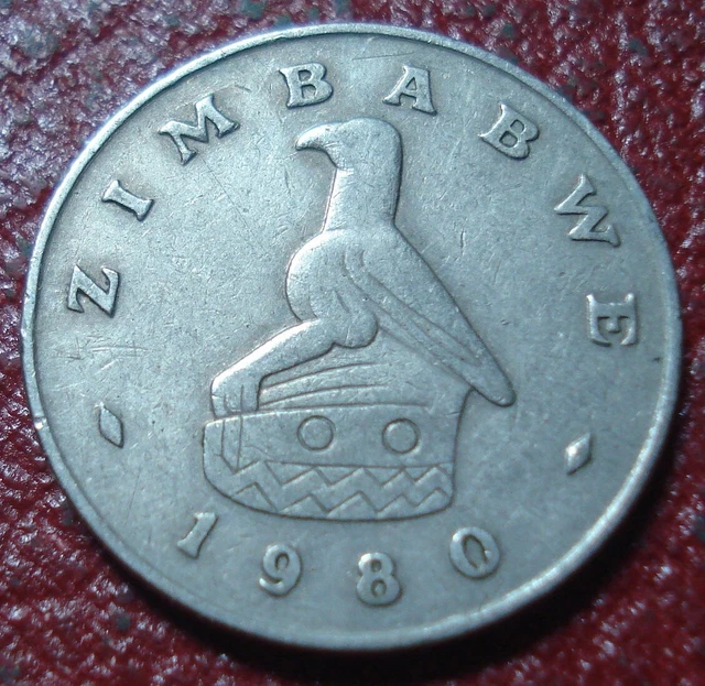 1980 Zimbabwe 20 Cents In Vf Condition