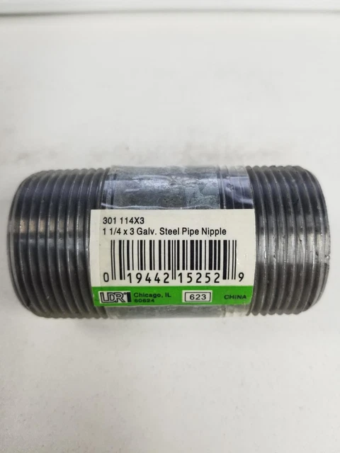 LDR Industries 301 114X3 Pipe Nipple, 1-1/4-Inch X 3-Inch, Black
