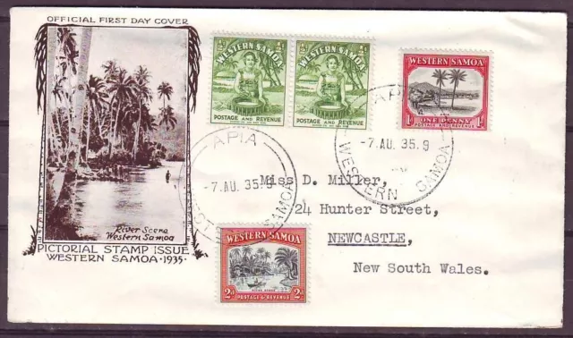 d4837/ Western Samoa Illustrated Airmail FDC Cover 1948
