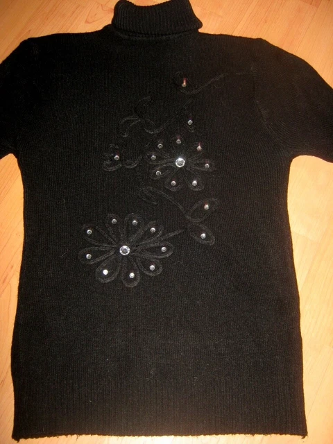 Pull Banana Moon Noir En Bambou Avec Motif - Taille Petit L (38/40), Occasion Très Bon état