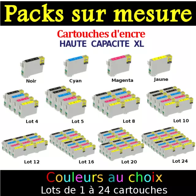 Cartouches NON OEM EPSON encre pour stylus D DX - TO611 à TO614 ( LOT TO615 )