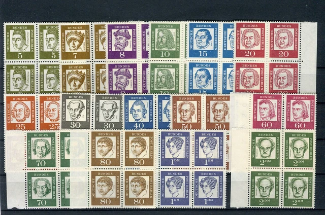 Berlin 199 - 213 Bedeutende Deutsche  Viererblock Satz postfrisch  (G2470)