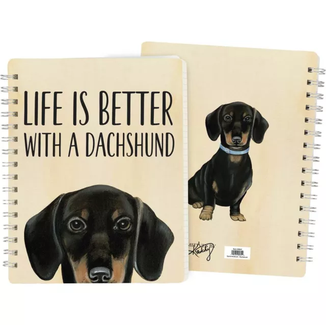 Dachshund Spiral Notebook Black - 120 Pages