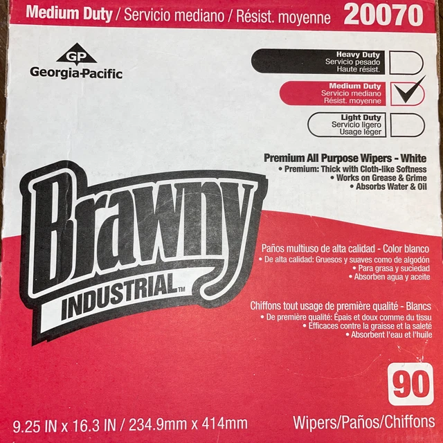 Georgia-Pacific Brawny Industrial Premium All Purpose Wipes - White! 90 count