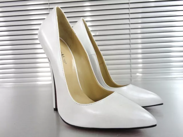 Mori Made In Italy High Sky Heels Pumps Schuhe Shoes Leather White Bianco 37-45 2