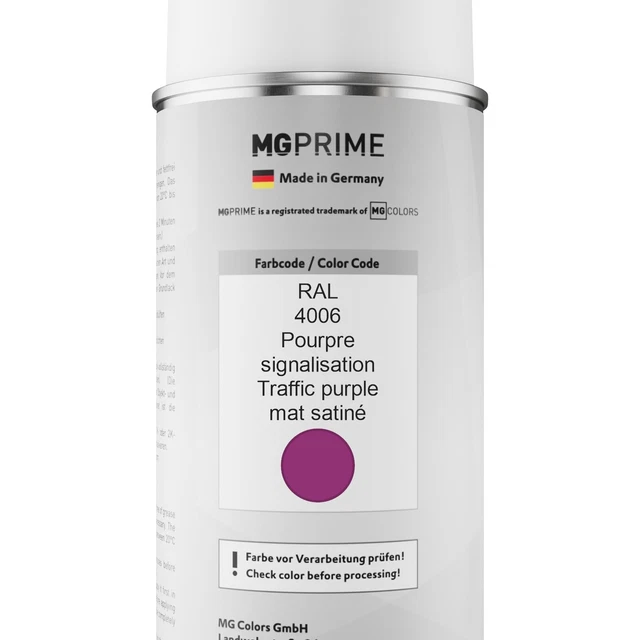 Bombe Aérosol Peinture RAL 7047 Telegris 4 (Telegrey 4) 400 Ml Mat - MG PRIME - Fabriqué En Allemagne