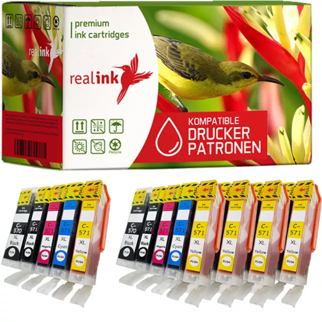 Druckerpatronen Marke realink: XL Spar-Sets als Ersatz für Canon PGI570/CLI571