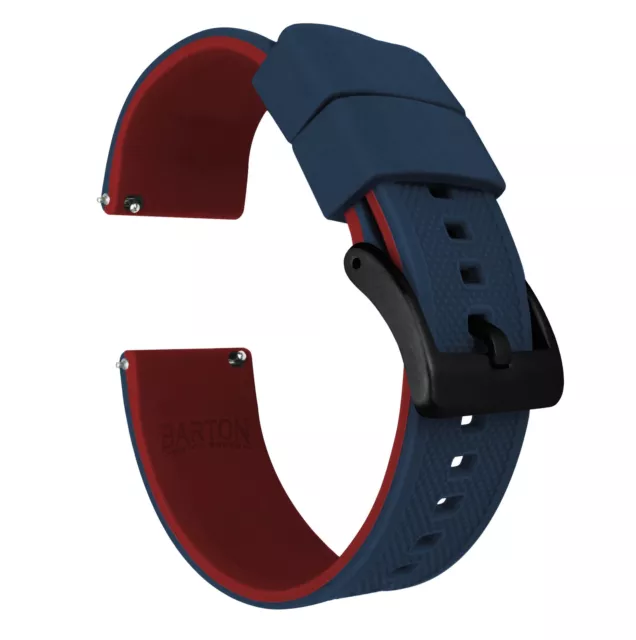 Navy Blue Top Crimson Red Bottom Elite Silicone Watch Band Watch Band