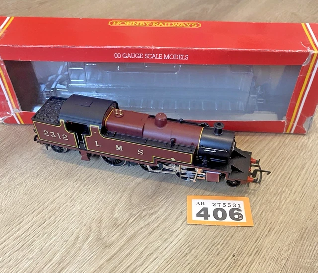 HORNBY RAILWAYS OO – LMS Black Class 4P 2-6-4 Locomotive Tender + 3 Wagons, Occasion