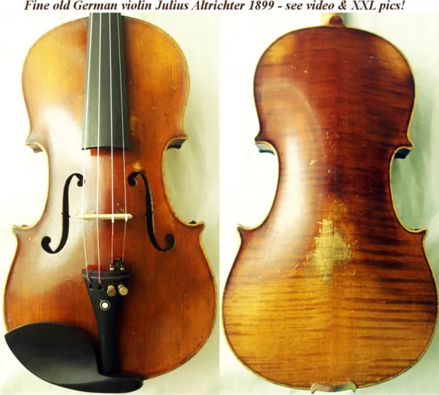 FINE OLD GERMAN VIOLIN Altrichter 1899 -see video ANTIQUE RARE バイオリン скрипка 367 3