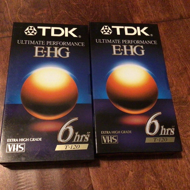 2 TDK BLANK VHS Tapes Ultimate Performance EHG T120 New Sealed 10.00