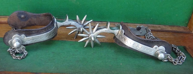 Vintage Set of Handmade Buermann Drop Shank Leather Lined Spurs Model # 1287 Vintage Set of Handmade Buermann Drop Shank Leather Lined Spurs Model # 1287