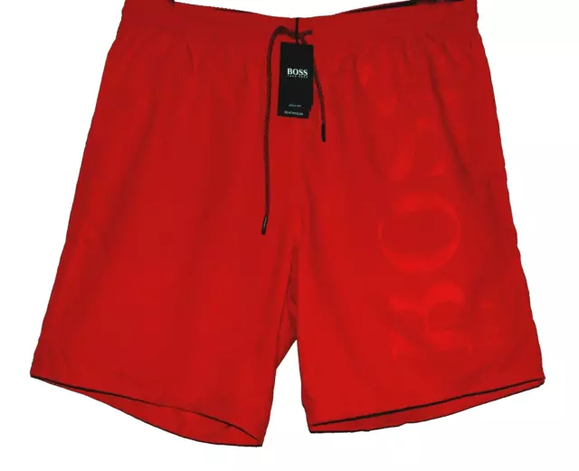 Hugo Boss  Bright Red Logo Men's Swim Shorts Beach Athletic Size XL