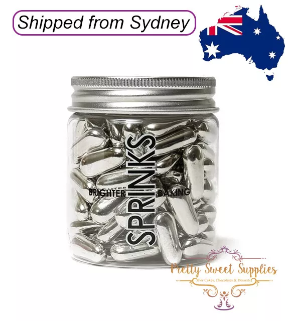 SILVER CARROTS Edible Sprinkles 85g by Sprinks - Cake Decorating Cupcakes