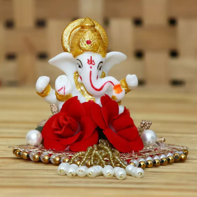 Indian traditional Handcrafted Lord Ganesha Idol for Home and Car dashboard