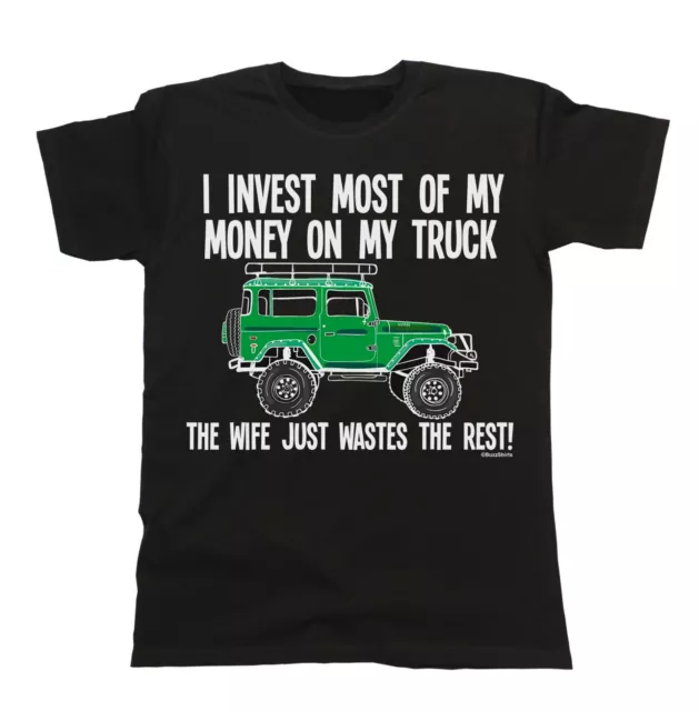4x4 T-shirt divertenti da uomo investire soldi in camion mia moglie spreca il resto fuori strada