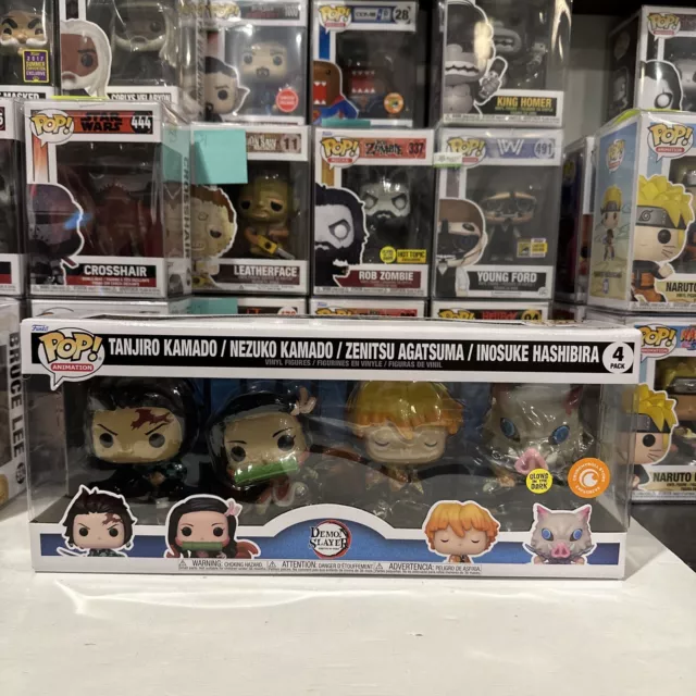 Funko Pop! Demon Slayer 4 Pack - Tanjiro, Nezuko, Zenitsu, Inosuke Crunchy Glow