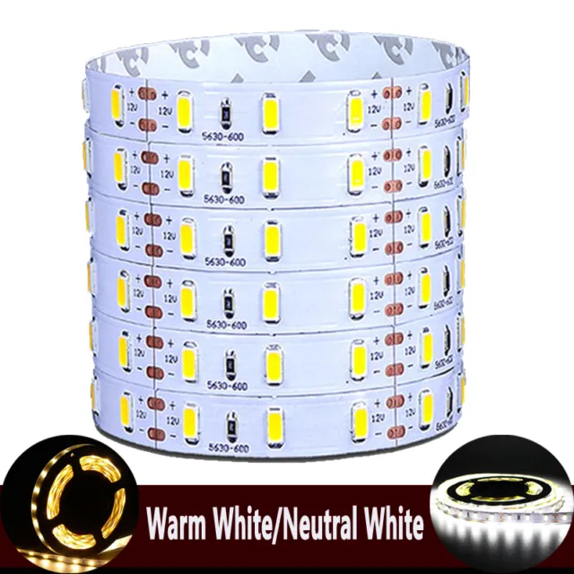 5M 12V LED Stripe Band Flexibles Streifenlicht 300LEDs 5630SMD weiß/warmes Weiß 3