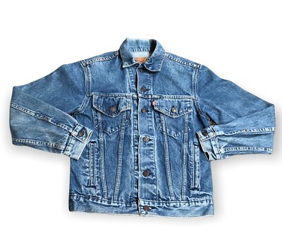 VINTAGE LEVIâS DENIM Jean Jacket 80s Red Tab Trucker Size 36 USA 70506-0216 $79.99 - PicClick