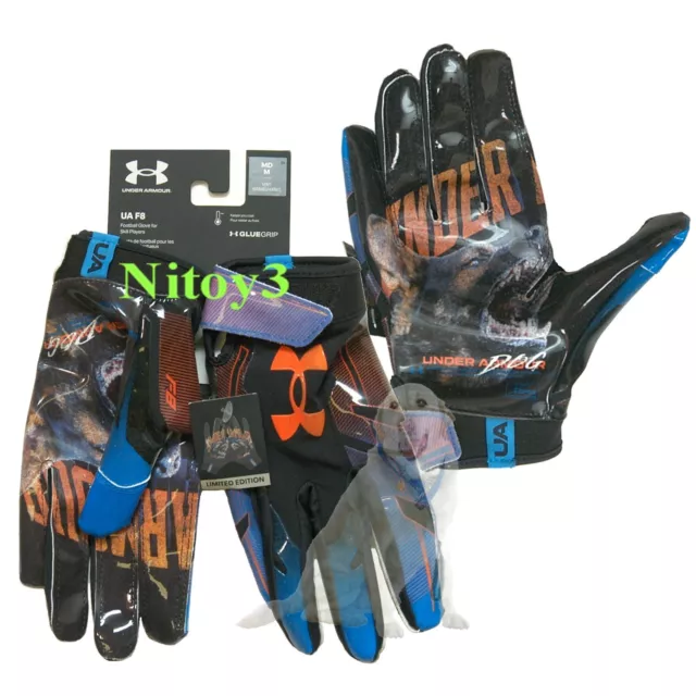 UNDER ARMOUR UA Blur Glue Grip Receiver Football Gloves-Skilled Players ...