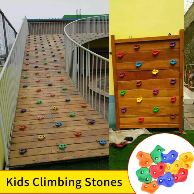 10/20Pc Indoor Rock Climbing Stones Hand Hold Wall Climb Plastic Kit Kids Toys