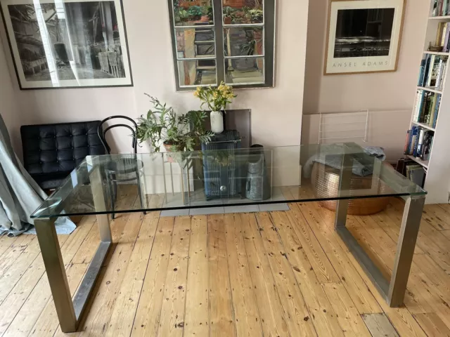 Glass And Chrome Dining Table