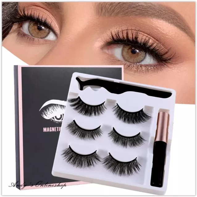 Magnetische Wimpern 3D Magnetic Eyelashes Set mit Professional Eyeliner Magnet